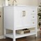 Flash Furniture Vega 36-in. Vanity w/Sink, Storage Cabinet w/Soft Close Doors, Open Shelf and 3 Drawers, White/Gold FS-VEGA36-KD-WH-GLD-GG - alternate 8